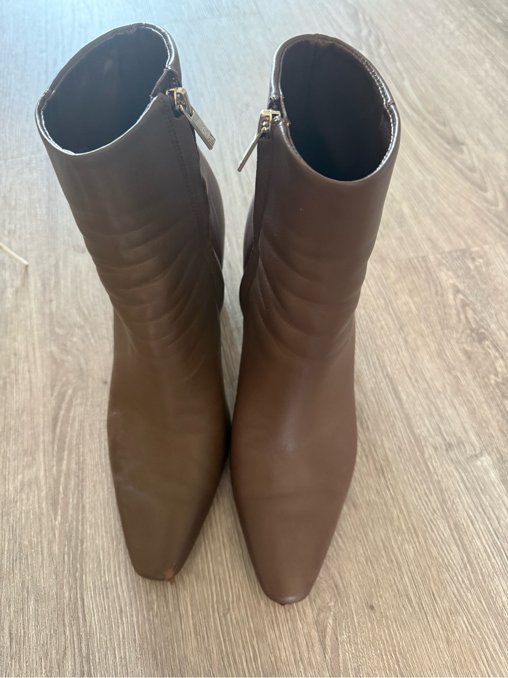 Marc Fisher Brown Pointed Toe Ankle Booties with Side Zip